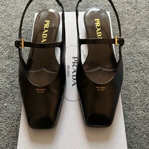 Prada Women's Black Slingback Flats